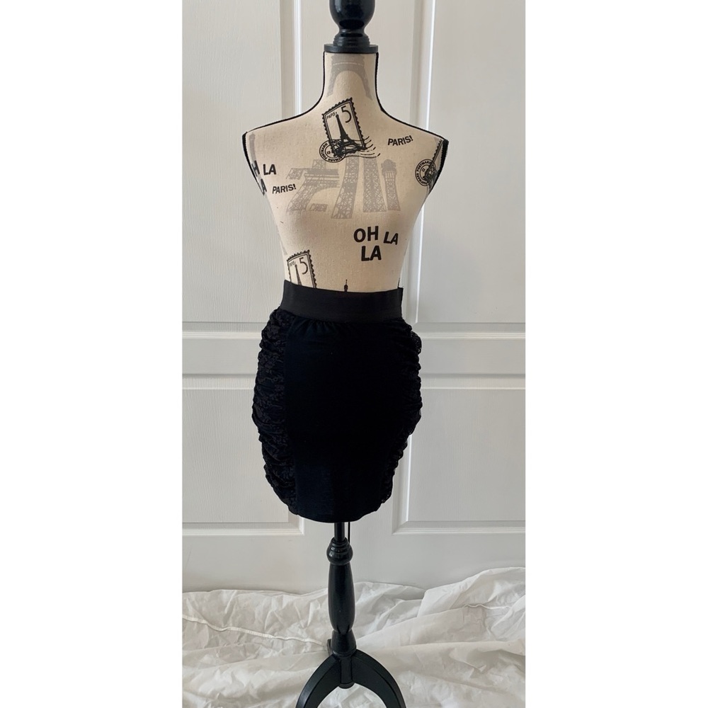 Black mini skirt